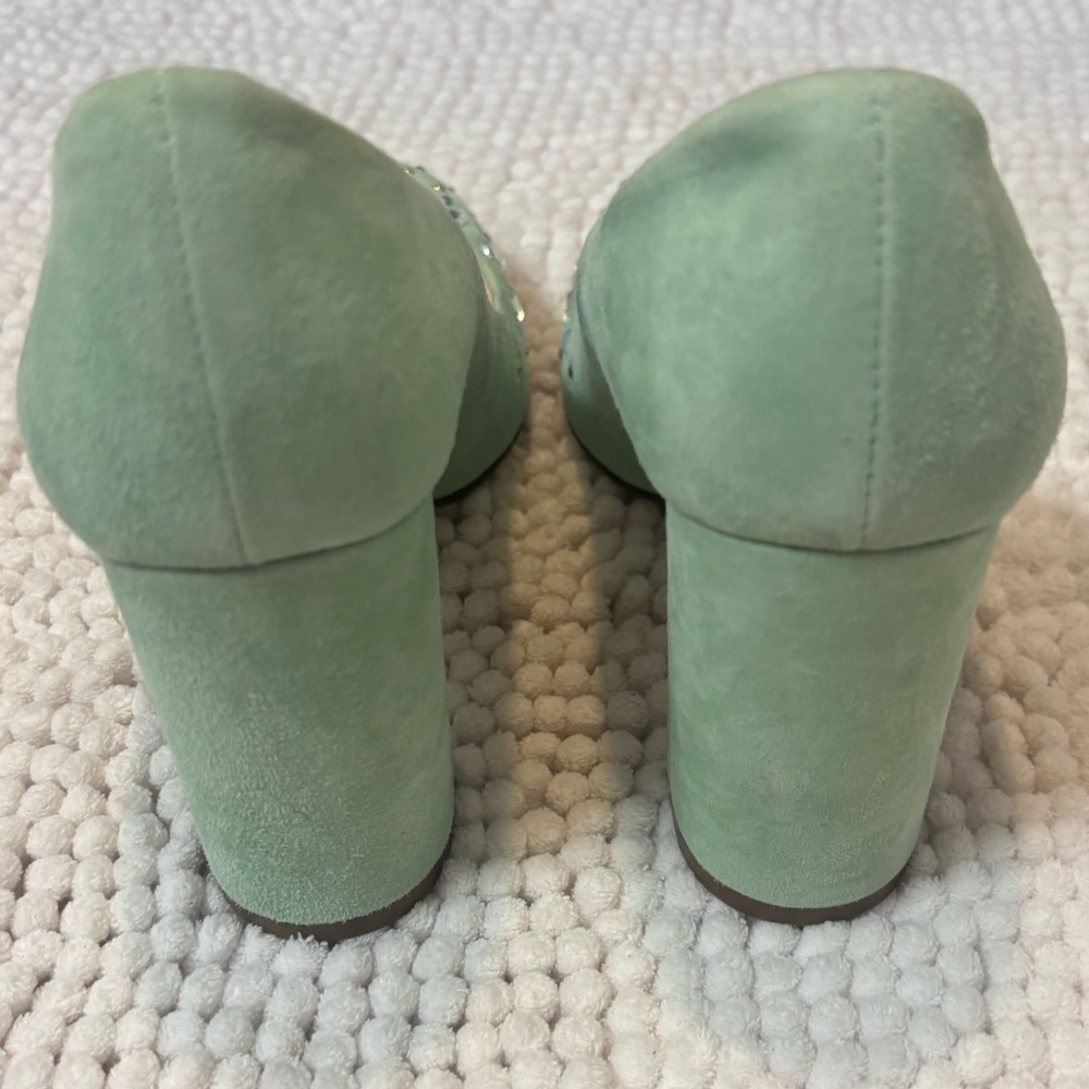 JCREW Mint Green Jeweled Heels - Picture 5 of 8
